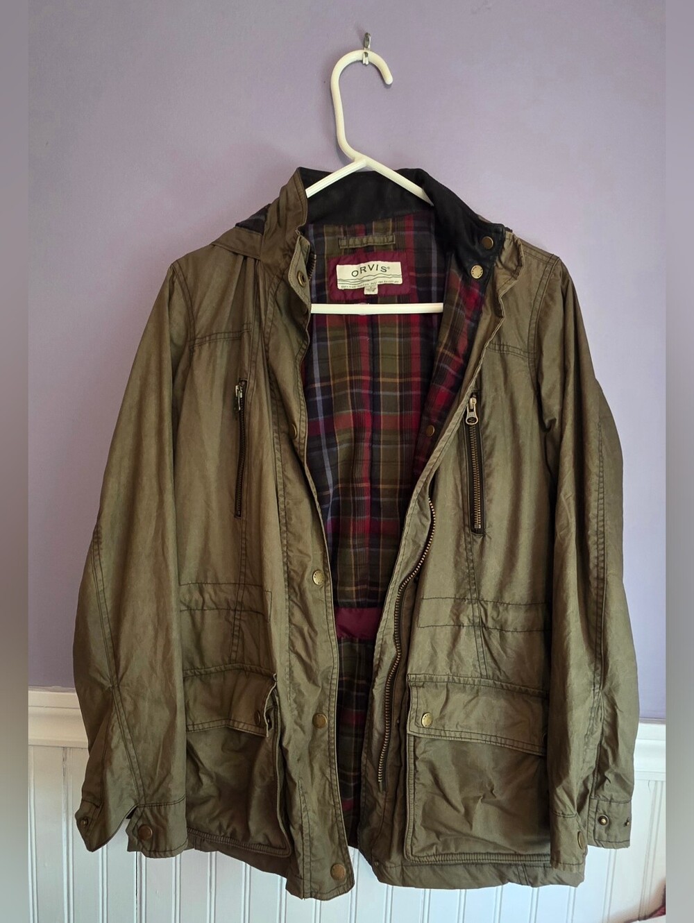Orvis, Women's Dark Olive Utility Waxed Cotton Jacket